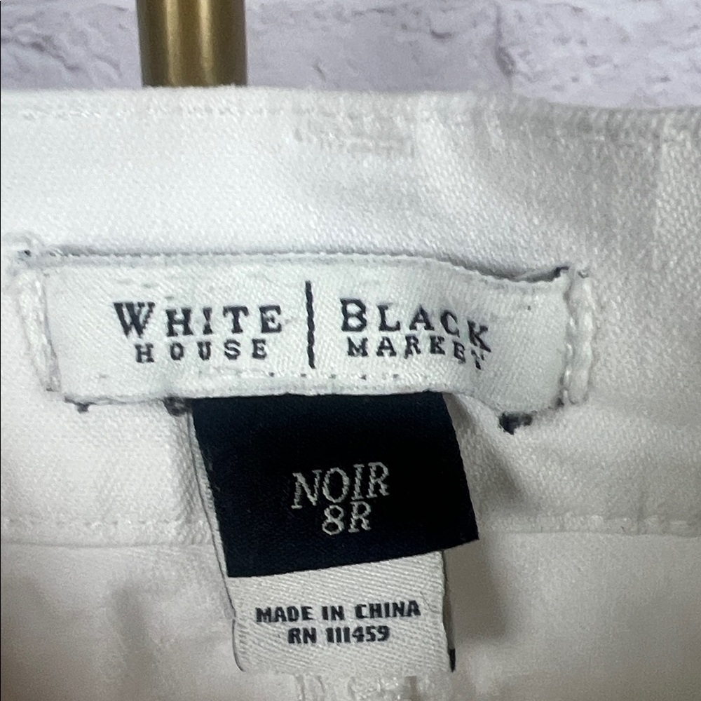 White House Black Market Cream Frayed Hem Bermuda Shorts - Picture 2 of 7